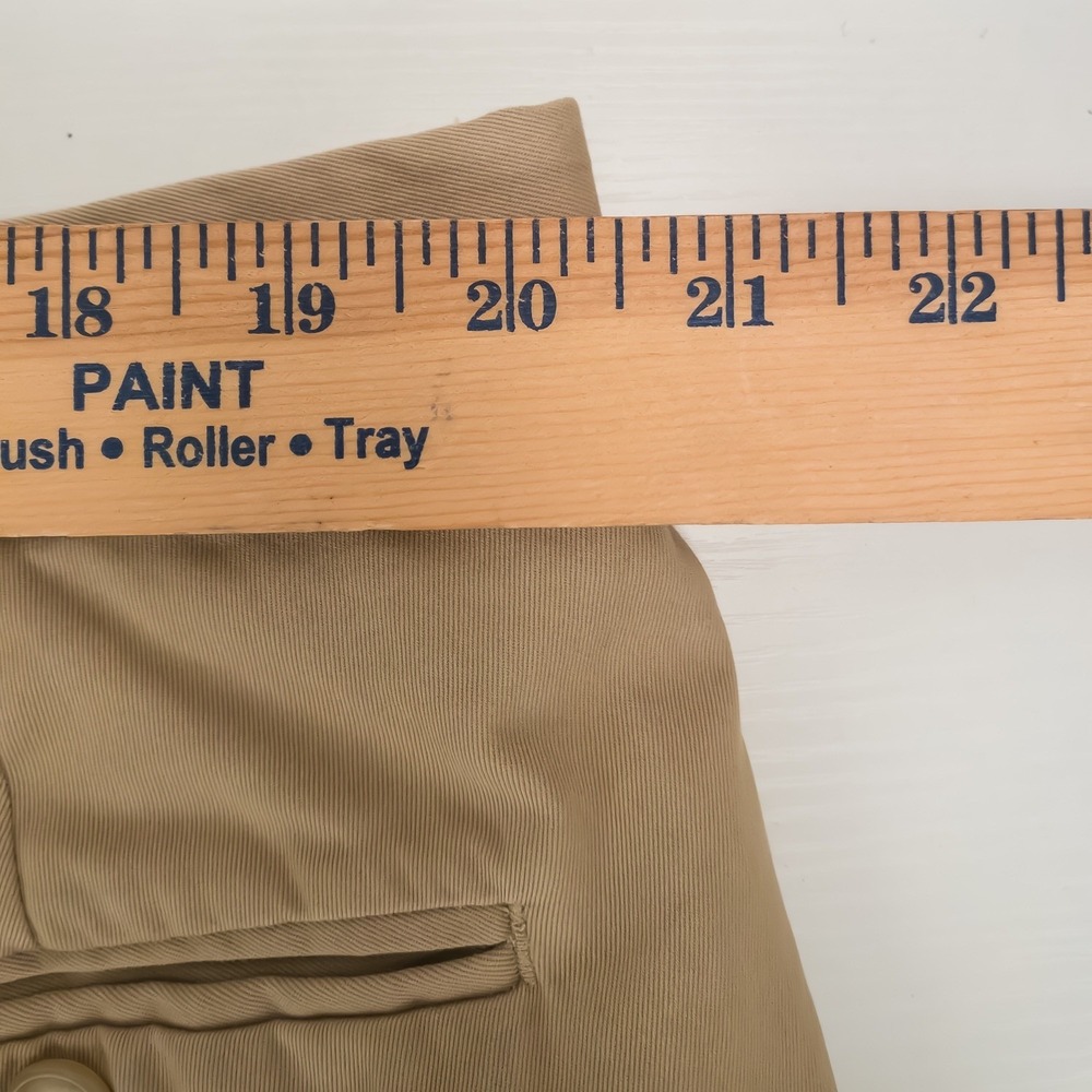 Ben Silver English Drills Pants Men's 42 Khaki Pleated Cuffed USA FITS 40x26.5 - Picture 11 of 15